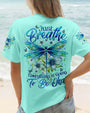 Just Breathe Everything Is Going to Be Okay Inspirational Dragonfly Floral AOP Shirts _1_ ZagoR