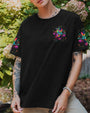 Just Breathe Everything Is Going to Be Okay Motivational Butterfly Floral Quote AOP Shirt _1_ h1lao