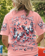 Just Breathe Everything Is Going to Be Okay Pink Butterfly Graphic AOP Shirts _1_ lIBYQ