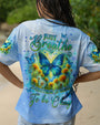 Just Breathe Everything is Going to Be Okay Butterfly Light Blue Design for Women AOP Shirts _1_ 7hv9N