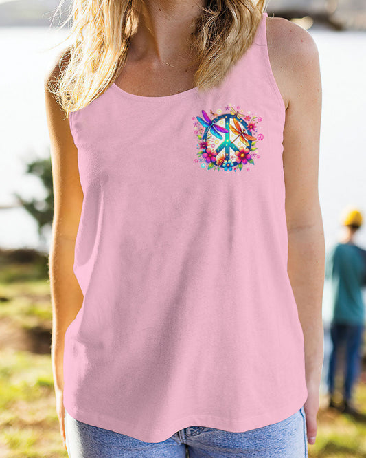 Just Breathe Everything is Going to Be Okay Colorful Dragonfly and Flower Graphic AOP Shirts _10_ IOK8p