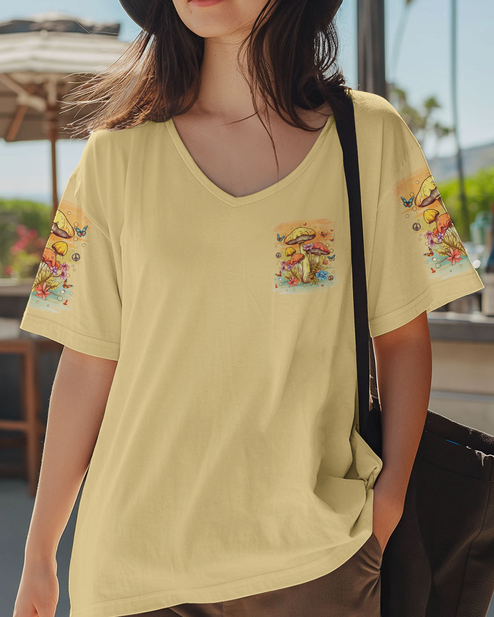 Just a Girl Who Loves Mushrooms Cute Mushroom Nature Graphic for Women AOP Shirts _12_ 5OOq6