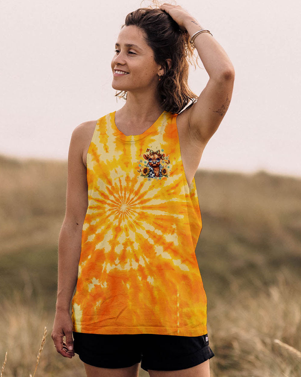 Kinda Boujee Kinda Broke Adorable Cow in Sunglasses _26 Sunflower Design AOP Shirts _10_ ruy6D