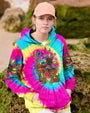 LOVE Tie Dye Colorful Graphic Tee with Sunflowers _26 Peace Symbols for Women AOP Shirts _6_ YJfhw