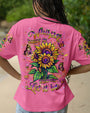 Let It Be Whisper Words of Wisdom Hippie Sunflower Graphic for Women AOP Shirts _1_ 1GoPr