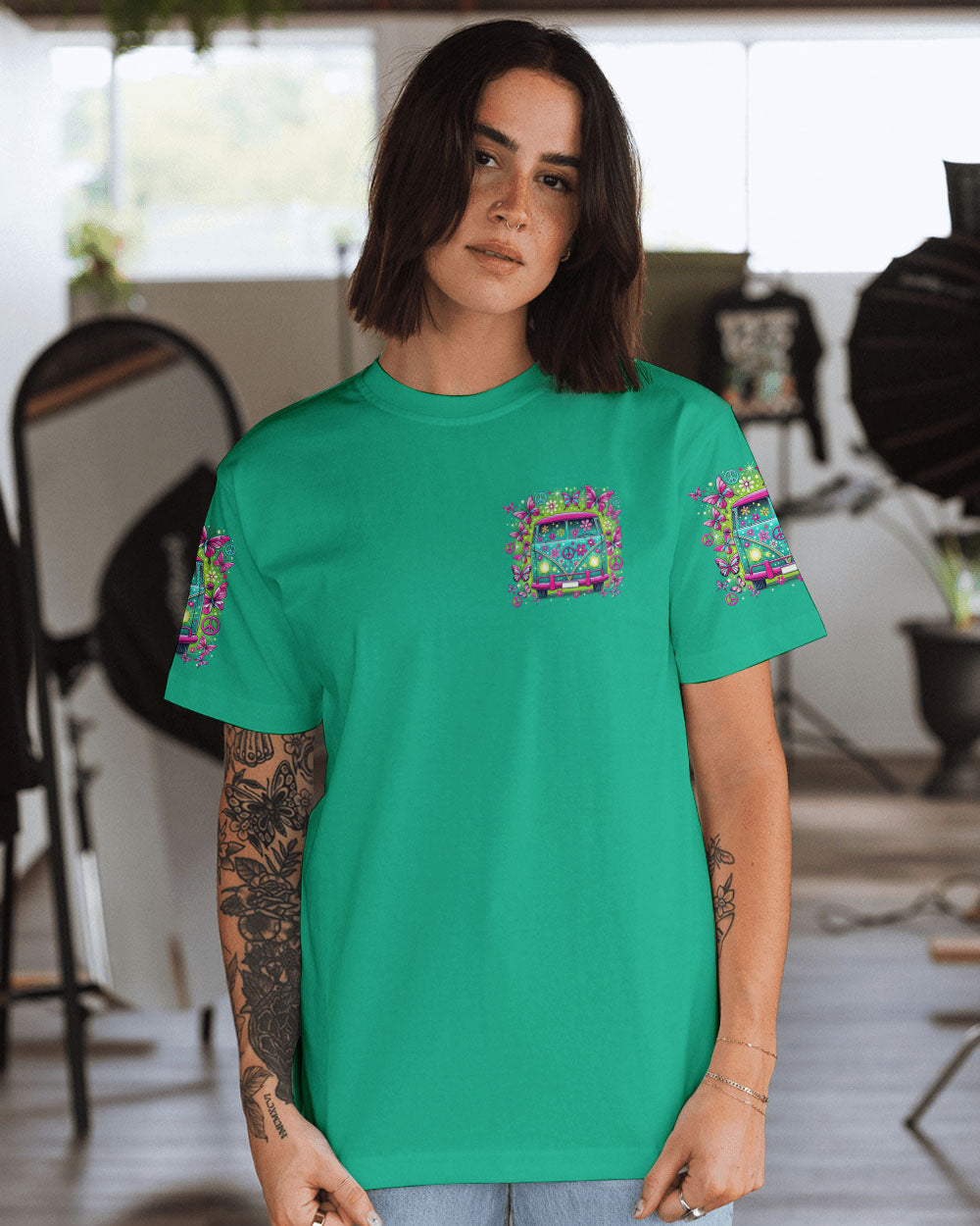 Let_E2_80_99s Just Go and Not Come Back for a While Hippie Retro Peace Bus with Butterflies AOP Shirts _14_ FhGwY