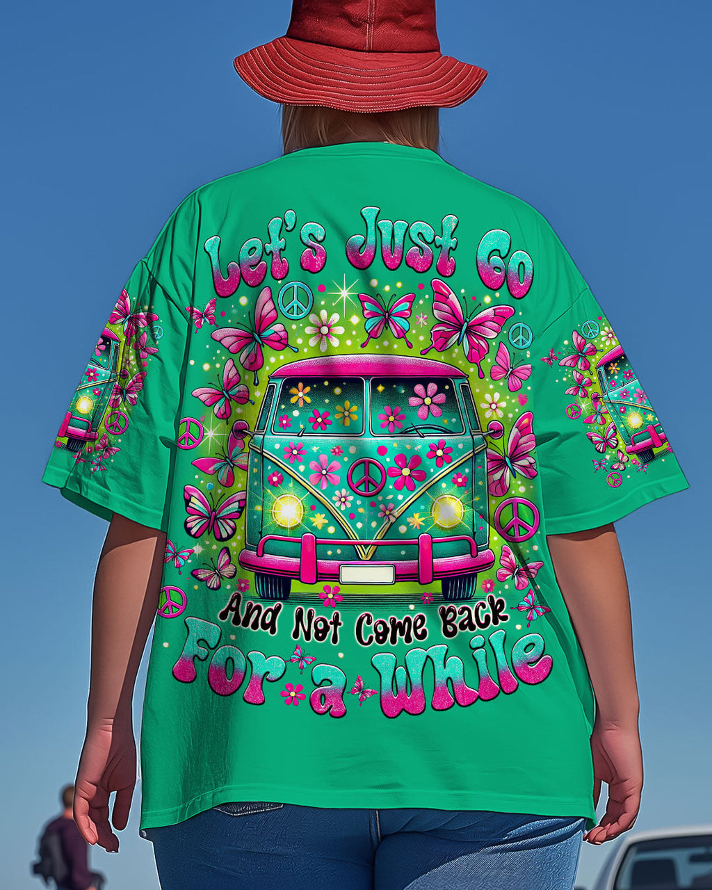 Let_E2_80_99s Just Go and Not Come Back for a While Hippie Retro Peace Bus with Butterflies AOP Shirts _1_ bbqQD