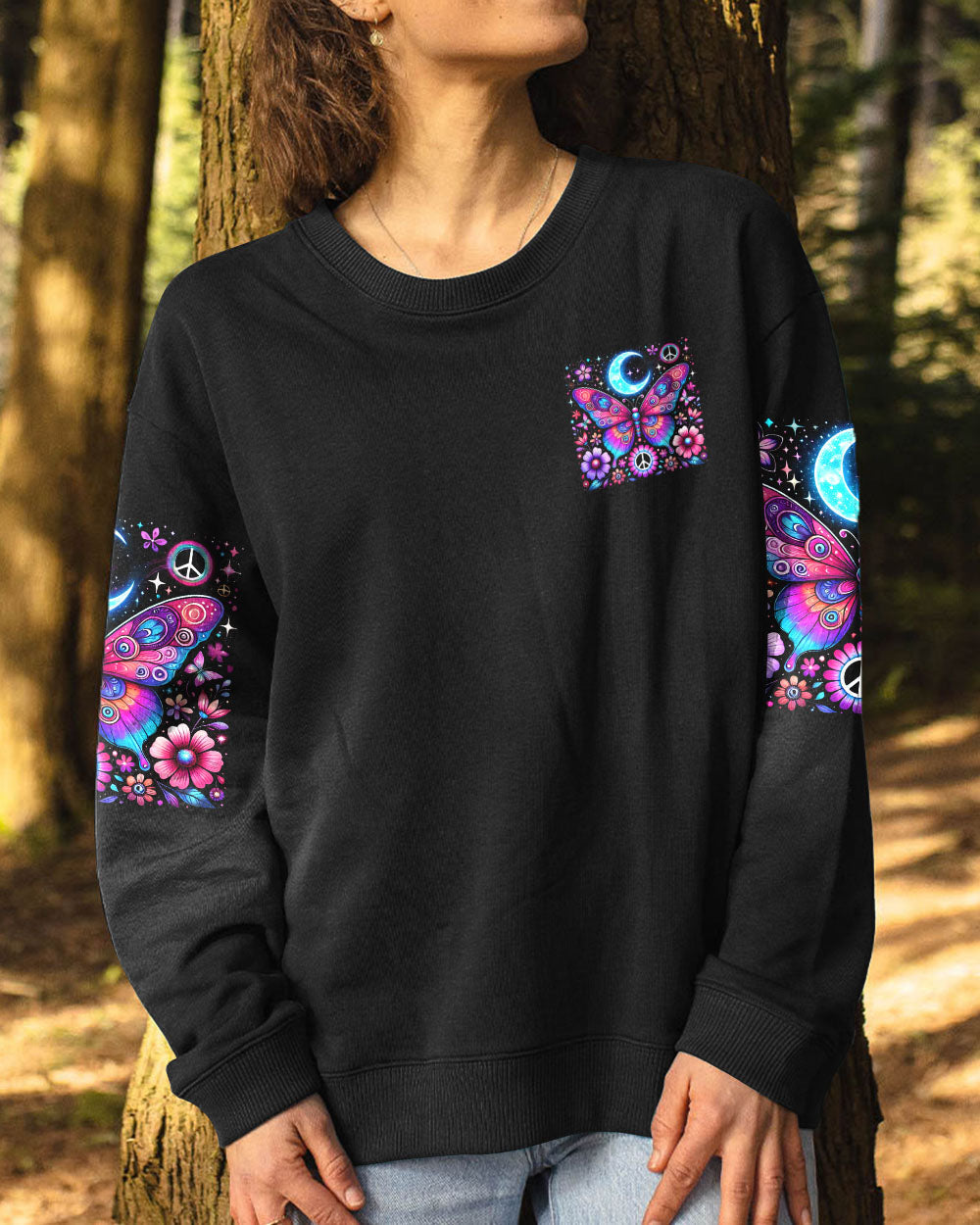 Like a True Nature_E2_80_99s Child We Were Born to Be Wild Psychedelic Butterfly Graphic AOP Shirts _8_ HVkUP