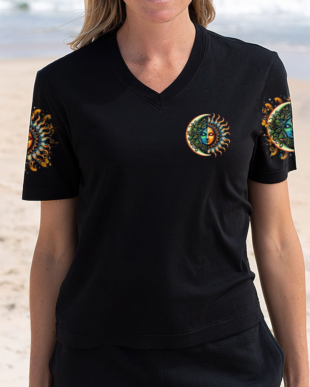 Live by the Sun Feel by the Moon Move by the Stars Celestial Moon and Sun AOP Shirts _4_ uIbFI