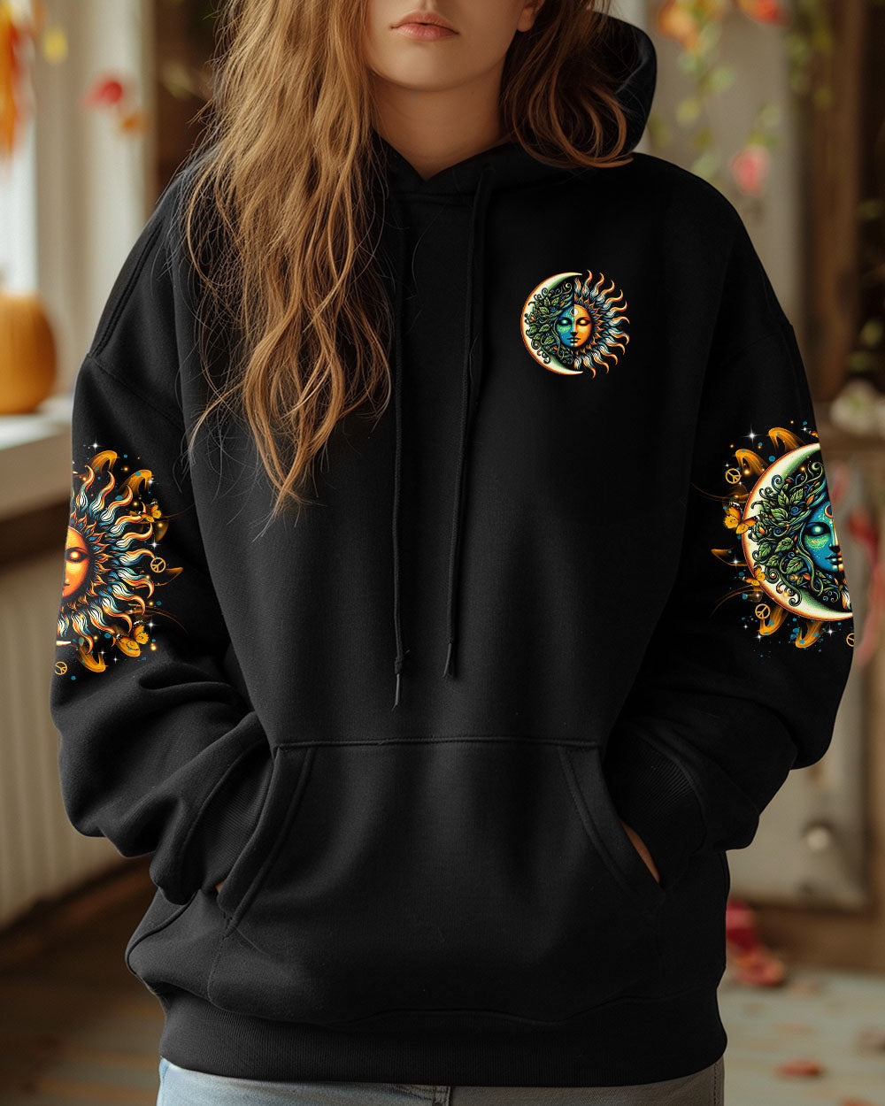 Live by the Sun Feel by the Moon Move by the Stars Celestial Moon and Sun AOP Shirts _6_ 7Nk2v