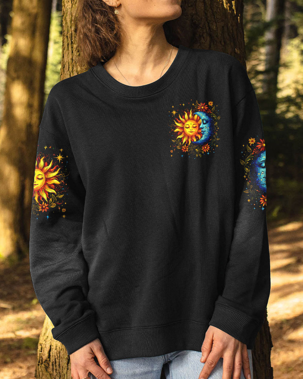 Live by the Sun Feel by the Moon Move by the Stars Mystical Astrology AOP Shirts _6_ fjpZb