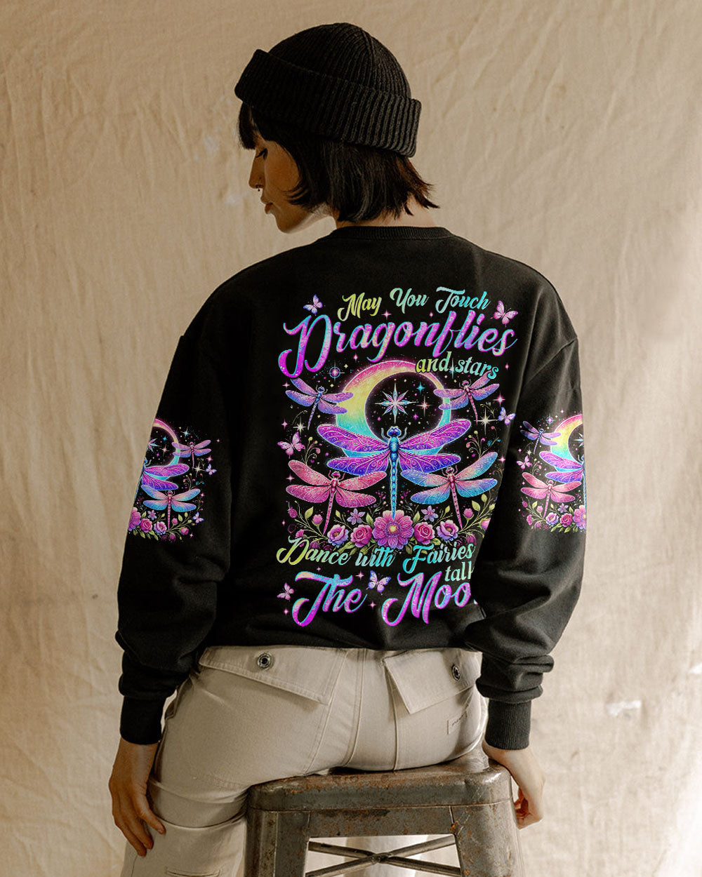 May You Touch Dragonflies Talk to the Moon Boho Graphic AOP Shirts _7_ OTmNT