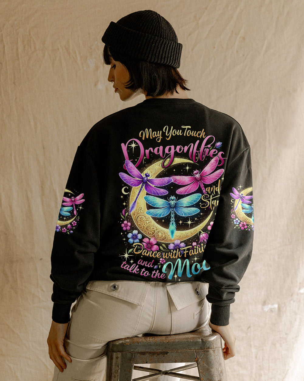 May You Touch Dragonflies and Talk to the Moon Boho Graphic AOP Shirts _7_ 92N9L
