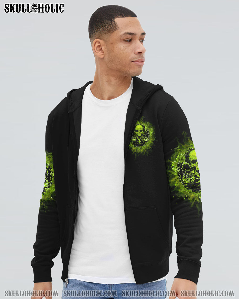 My Guns My Freedom Expect an Appropriate Response Green Skull Graphic Tee AOP Shirts _13_ dCx72