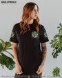 My Wings are Broken One of Those Days Neon Skull Girl Gothic Graphic AOP Shirts _9_ 9j64p