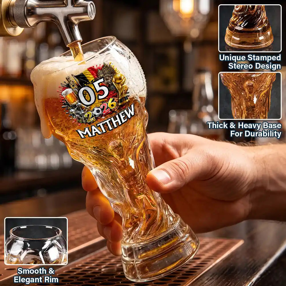 NationalFlagSoccerLovers PersonalizedBeerGlass TG483 CLA3490 MKWEB3