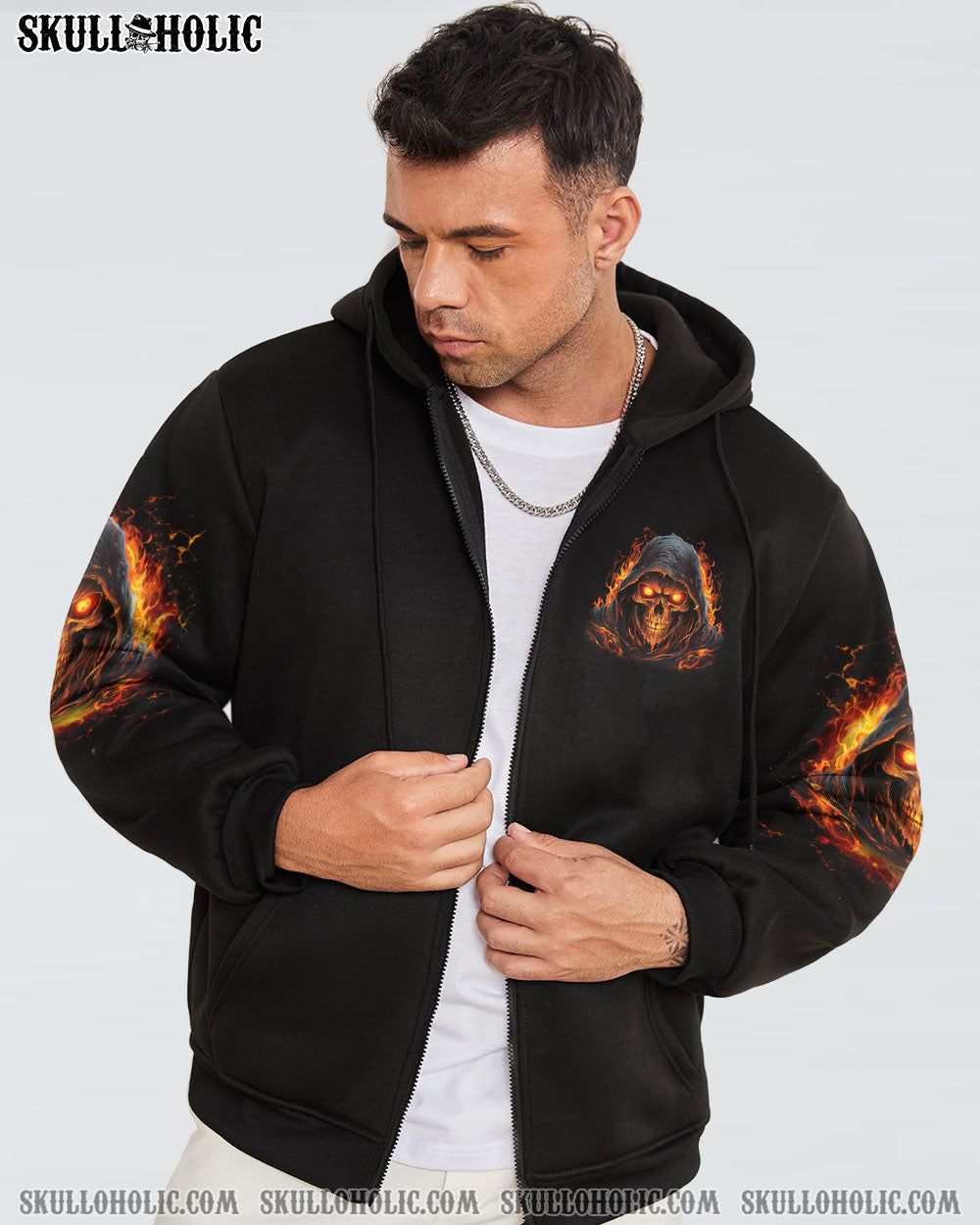 Not Everyone Likes Me Skull but Not Everyone Matters Grim Reaper Fiery Eyes AOP Shirts _8_ MxzGj