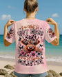 Not a Hot Mess Im A Spicy Disaster Cute Cow Design with Flowers _26 Butterflies AOP Shirts _1_ UfTdl