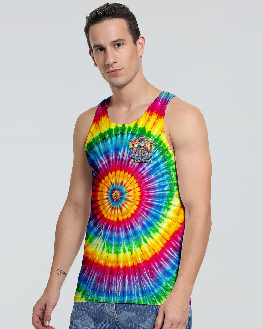 Old Hippies Dont Die Crazy Grandparents Funny Tie Dye Hippie Peace Sign AOP Shirts _6_ dLnAb