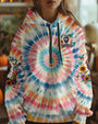 Old Hippies Dont Die The Laughter Tie Dye Retro Peace and Flowers AOP Shirts _6_ OJGG9