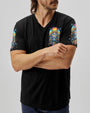 Old Hippies Into Crazy Grandparents Funny Hippie Grandpa Peace Sign Graphic AOP Shirts _4_ 9iqAP