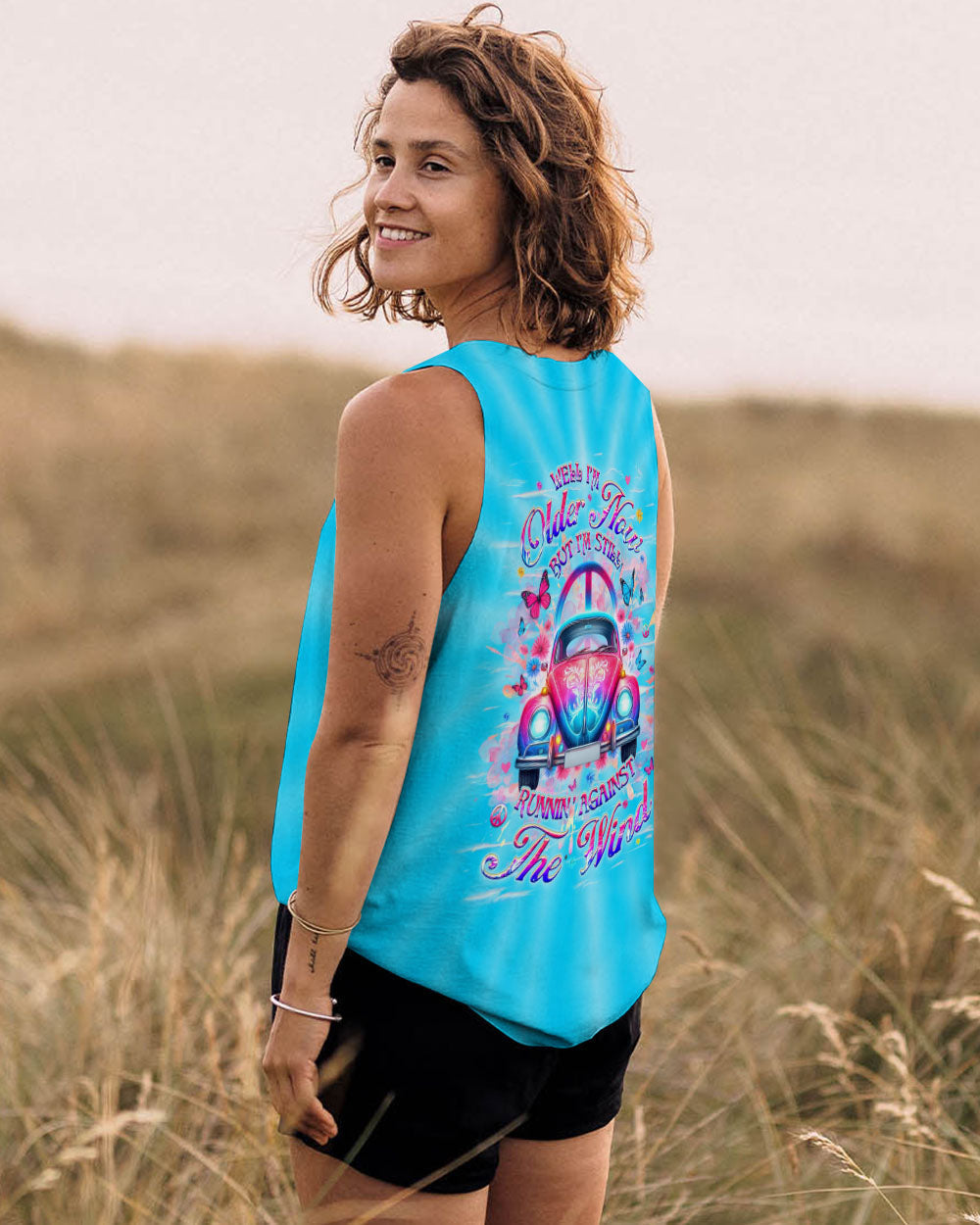Older Now But I_E2_80_99m Still Runnin_E2_80_99 Against the Wind Blue Vintage Hippie Car AOP Shirts _13_ H65uF