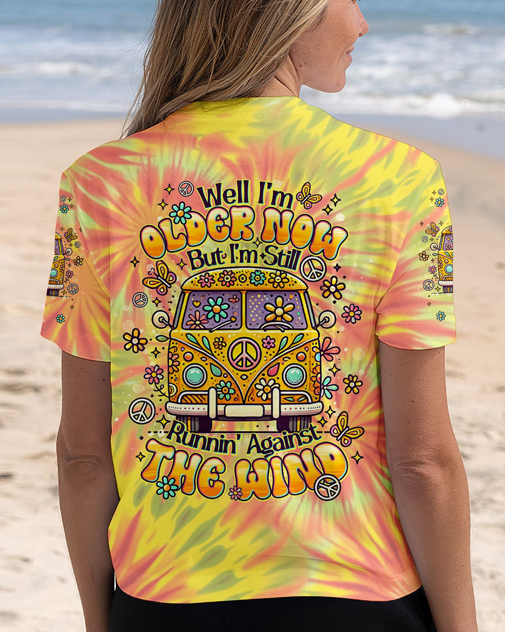 Older Now But I_E2_80_99m Still Runnin_E2_80_99 Against the Wind Yellow Tie Dye Hippie Van Design AOP Shirts _8_ 8IphN