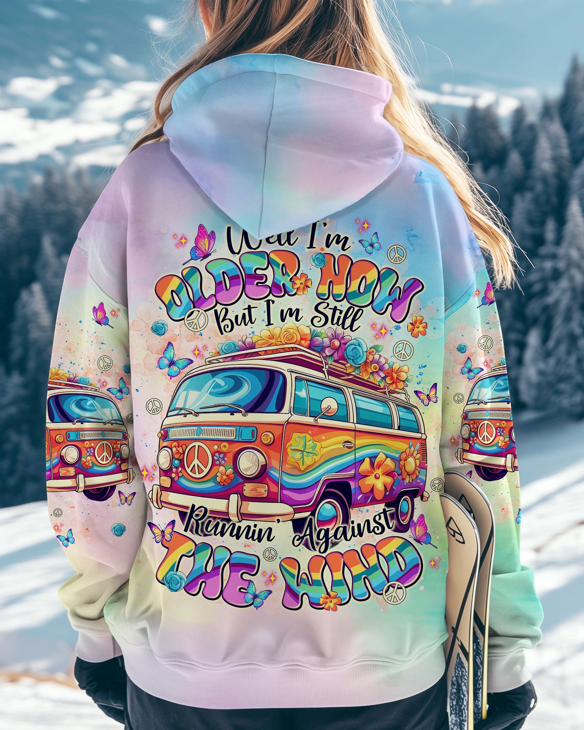 Older Now But Im Still Runnin Against the Wind Peace Van and Flowers AOP Shirts _5_ UPlqz