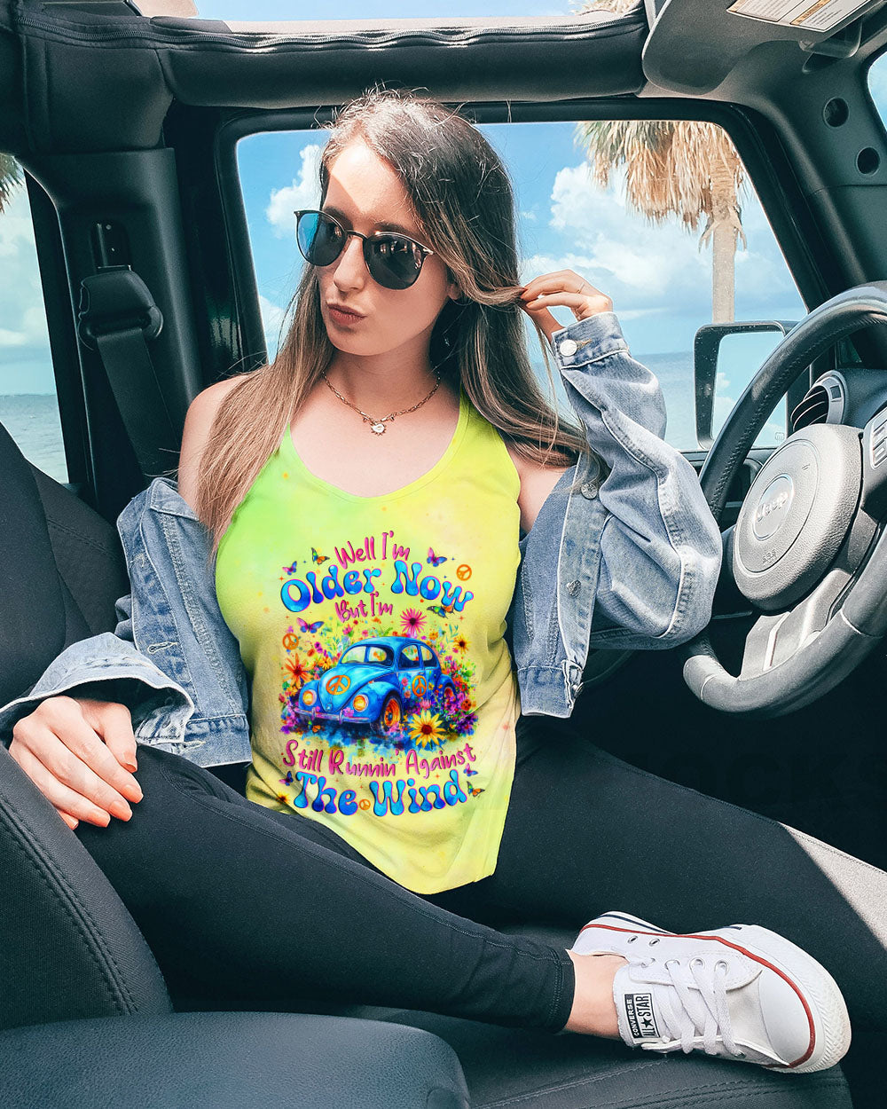 Older Now But Im Still Running Against The Wind Blue Hippie Car Floral AOP Shirts _6_ LSeSu