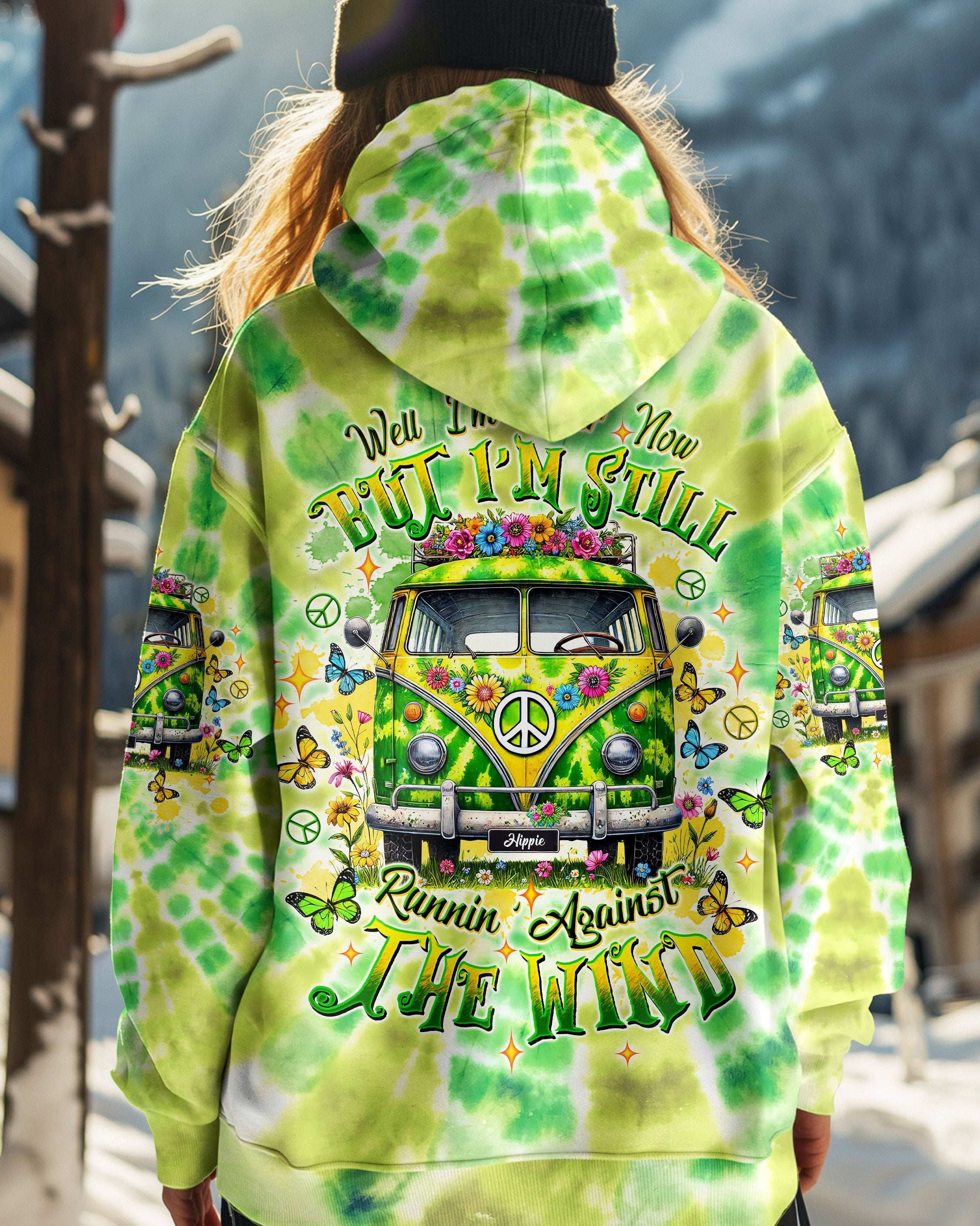 Older Now But Im Still Running Against The Wind Green Tie Dye Hippie Van AOP Shirts _5_ HBG7u