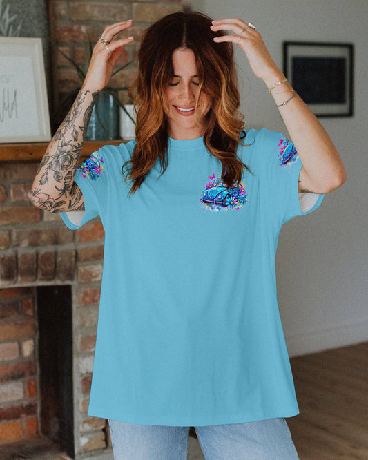 Older Now But Im Still Running Against the Wind Blue VW Beetle Floral Hippie AOP Shirts _10_ 5IDcn