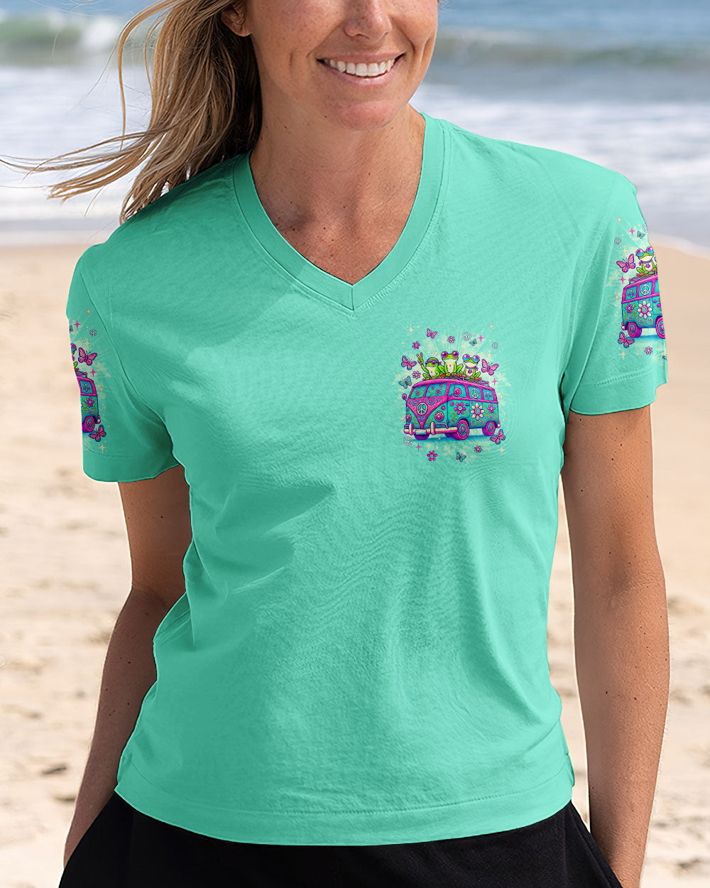 Older Now But Im Still Running Against the Wind Funny Frog Hippie Van AOP Shirts _11_ 4ja06