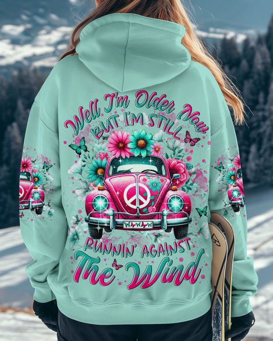 Older Now But Im Still Running Against the Wind Pink VW Bug Flowers Hippie AOP Shirts _1_ 1ZFD0