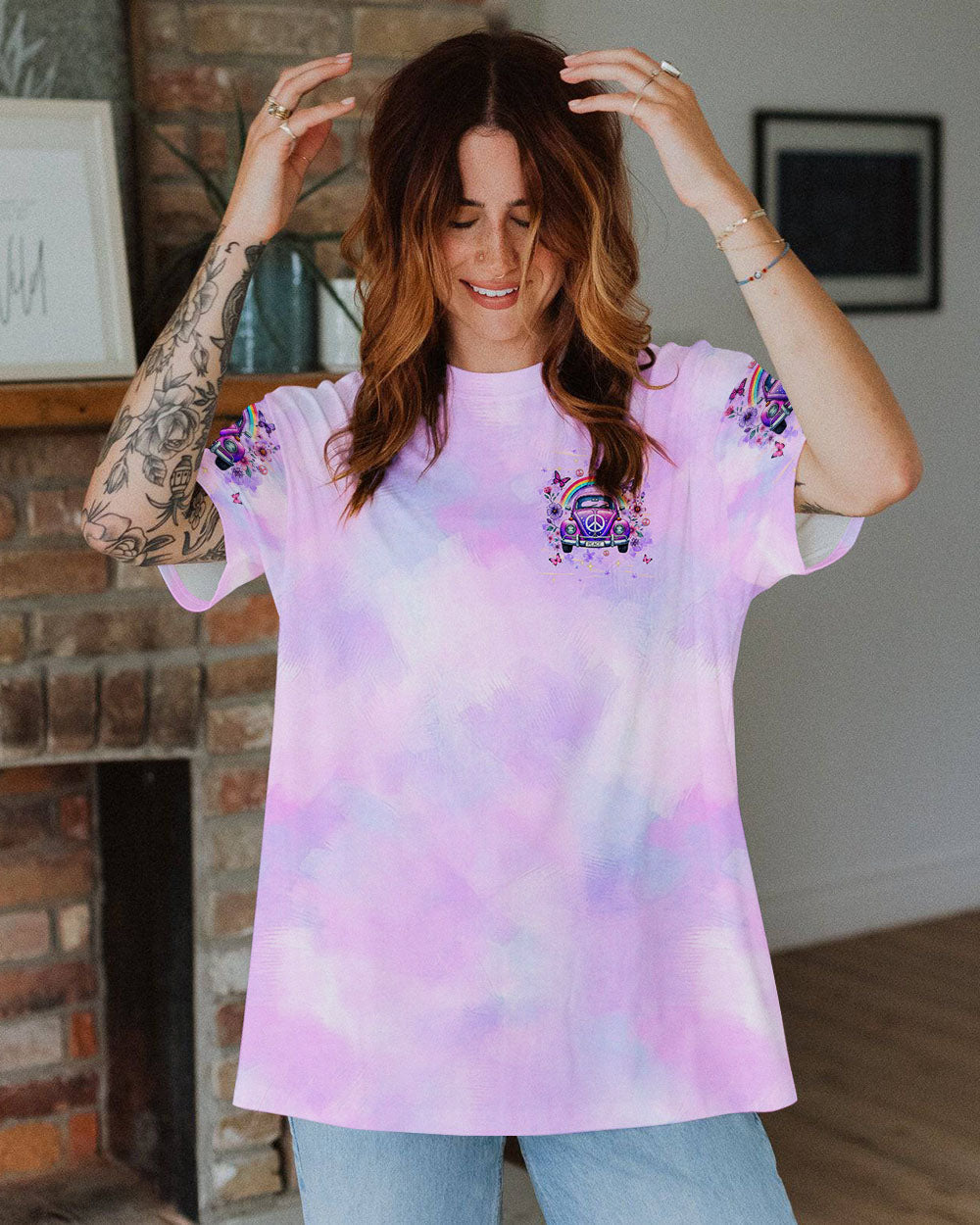 Older Now But Im Still Running Against the Wind Tie Dye Peace VW Bug AOP Shirts _10_ h1bO0