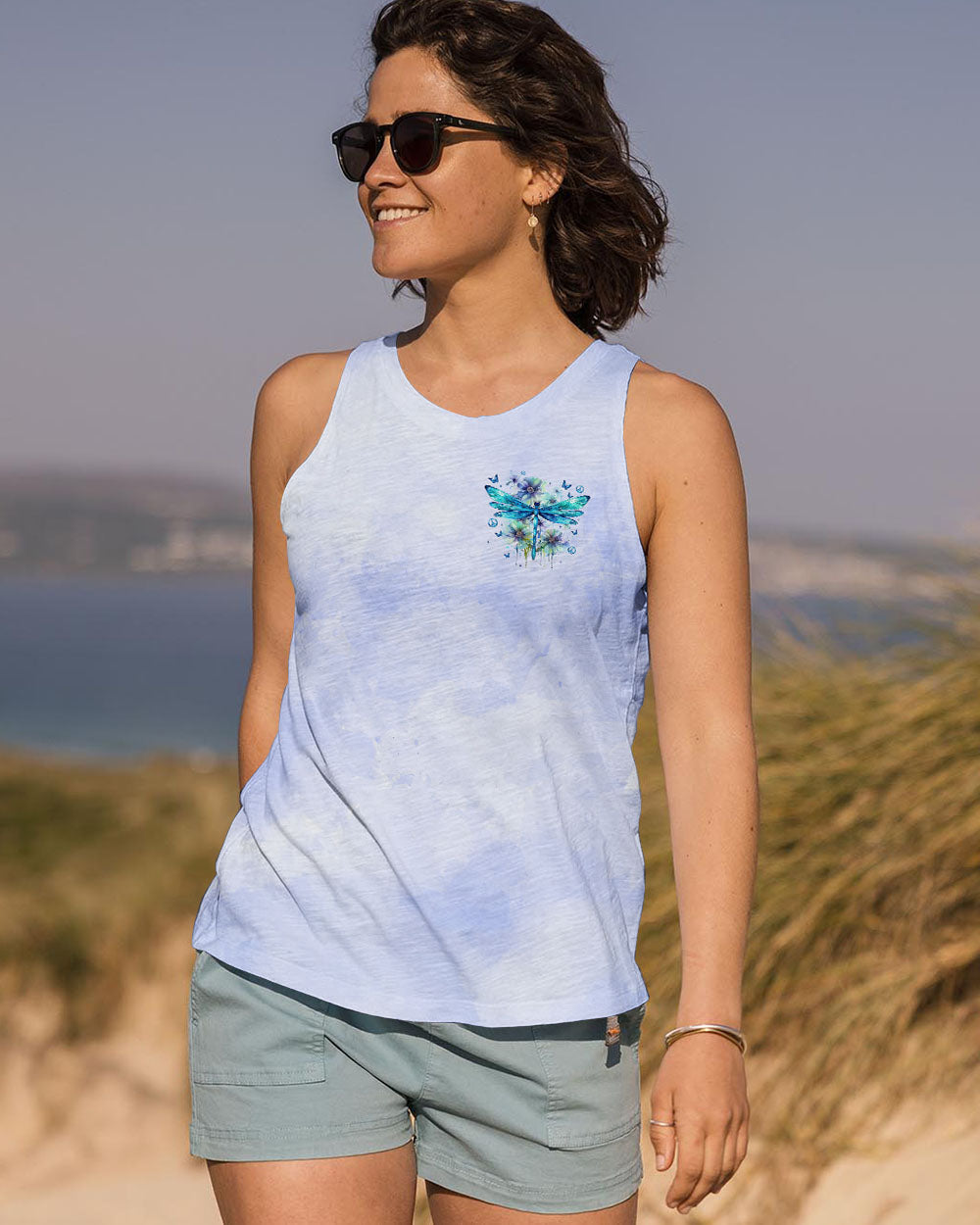 Older Now But Still Runnin Against the Wind Blue Dragonfly Floral AOP Shirts _6_ F349O
