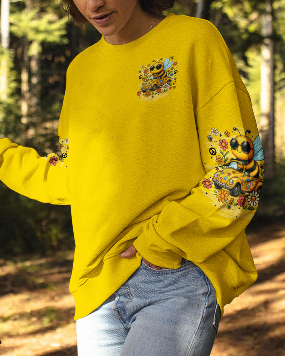 Older Now But Still Running Against The Wind Peace and Love Flower Power AOP Shirts _2_ p2p79