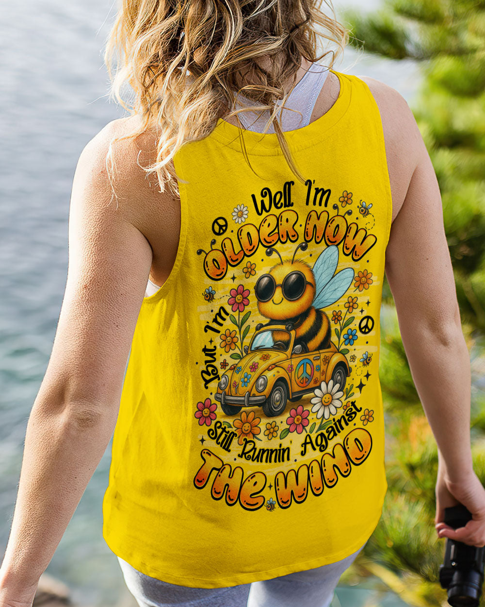 Older Now But Still Running Against The Wind Peace and Love Flower Power AOP Shirts _7_ nd0jK
