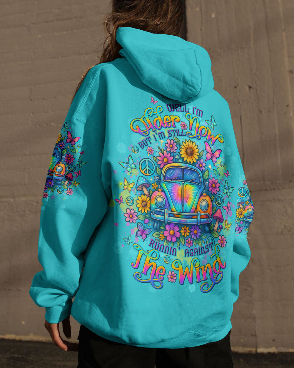 Older Now Runnin_E2_80_99 Against the Wind Psychedelic Tie Dye Car Graphic for Women AOP Shirts _7_ JIpOM