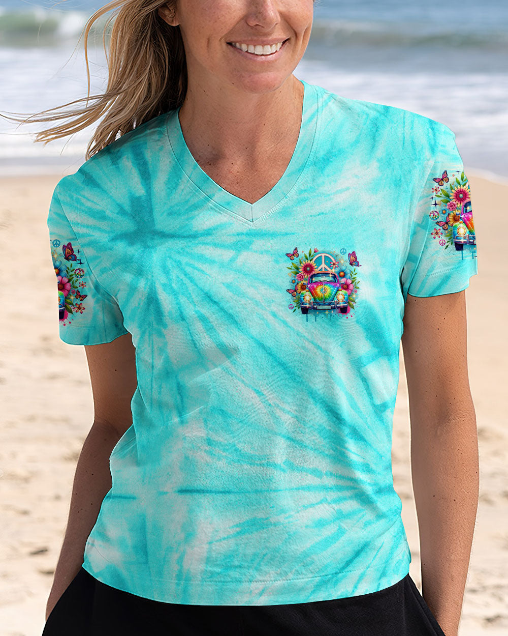 Older Now Running Against the Wind Peace VW Bus _26 Flower Power Perfect for Hippie Style AOP Shirts _11_ iyPNo