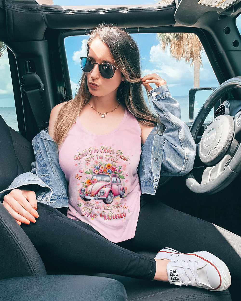 Older Now Still Runnin Against The Wind Floral Retro Car Hippie AOP Shirts _6_ eYIpi
