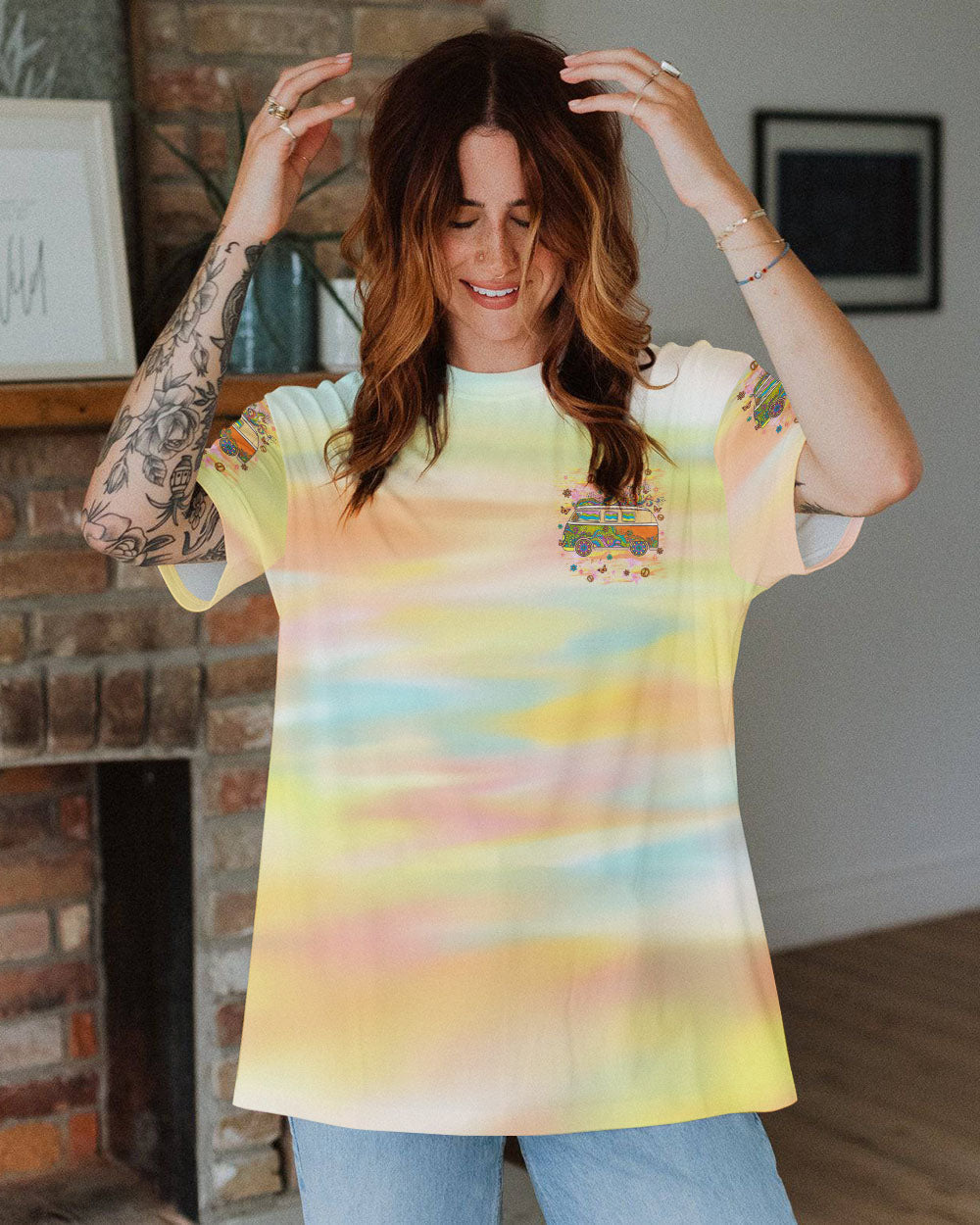 Older Now Still Runnin Against The Wind Tie Dye Vintage Van AOP Shirts _10_ nP98M