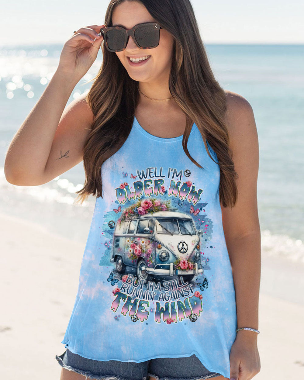 Older Now Still Runnin Against the Wind Floral Peace Van Hippie AOP Shirts _5_ uQEHW