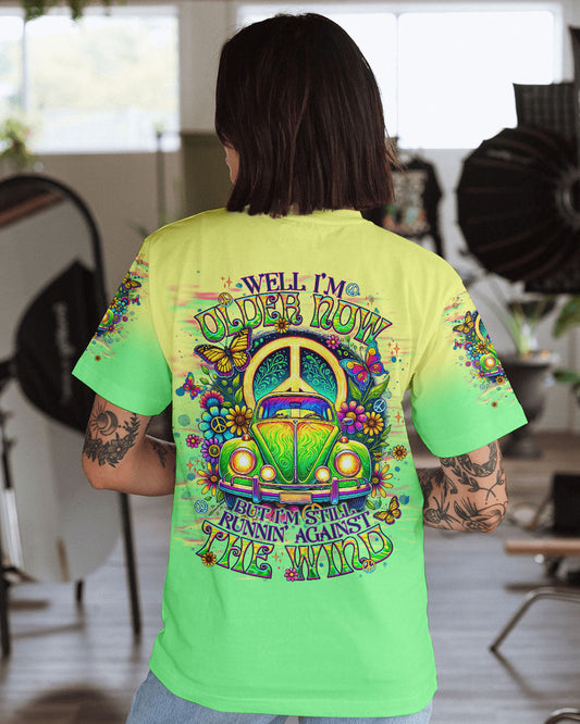 Older Now Still Runnin Against the Wind Tie Dye Green Hippie VW AOP Shirts _1_ Z2WnK
