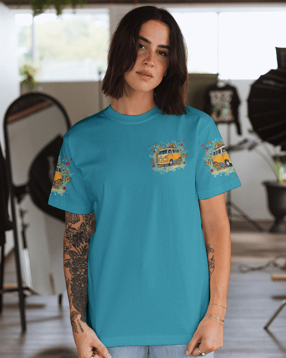 Older Now Still Runnin Against the Wind Yellow Hippie Van AOP Shirts _9_ bsWzT