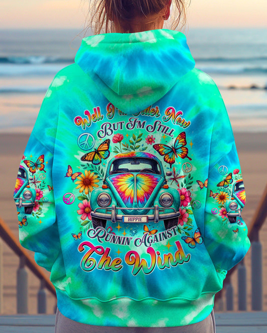 Older Now but I_E2_80_99m Still Runnin_E2_80_99 Against the Wind Tie Dye Peace Sign Hippie Car AOP Shirts _1_ RY5dN