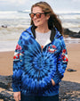 Older Now but Still Runnin Against the Wind Blue Tie Dye Hippie Van Flower AOP Shirts _11_ znThv