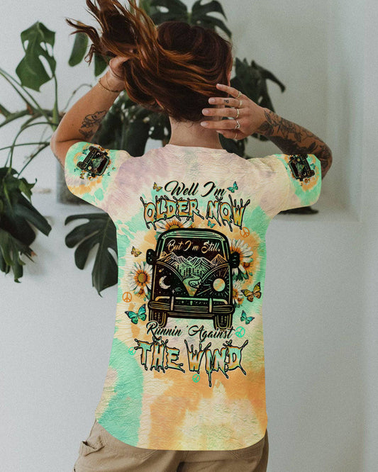 Older Now but Still Runnin Against the Wind Hippie VW Van and Sunflower AOP Shirts _1_ rHxOc