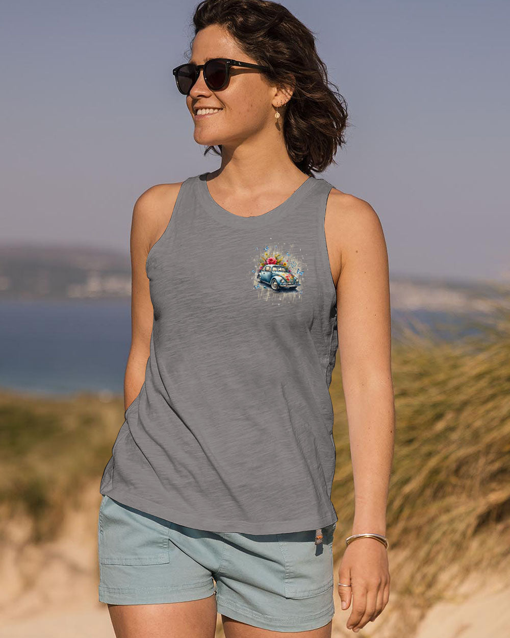 Older Now but Still Runnin Against the Wind Vintage Floral Peace Car AOP Shirts _6_ hcuAt