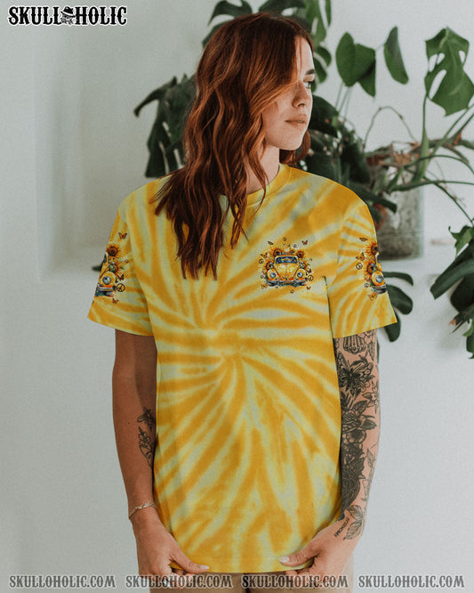 On a Desert Highway Cool Wind in My Hair VW Beetle Yellow Tie Dye AOP Shirts _10_ og165