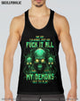 One Day I_E2_80_99m Gonna Just Say F It All and Let My Demons Out to Play Green Skull Graphic Tee AOP Shirts _14_ kInwg